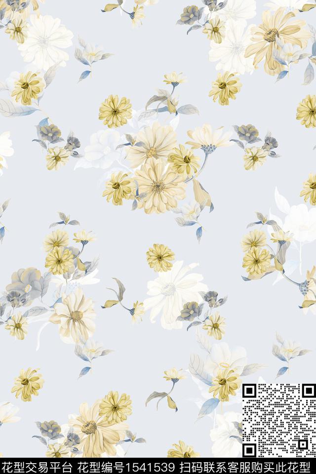 小碎花清爽花卉数码印花华亿平台下载（图片编号: 1541539） - 瓦栏（Walan）