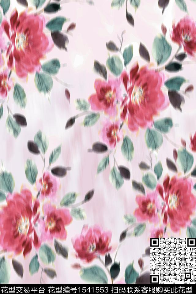 模糊花卉数码华亿平台花卉数码印花华亿平台下载（图片编号: 1541553） - 瓦栏（Walan）