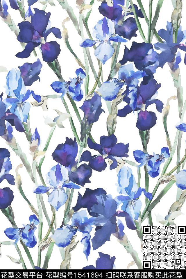 水彩连衣裙花卉数码印花华亿平台下载（图片编号: 1541694） - 瓦栏（Walan）