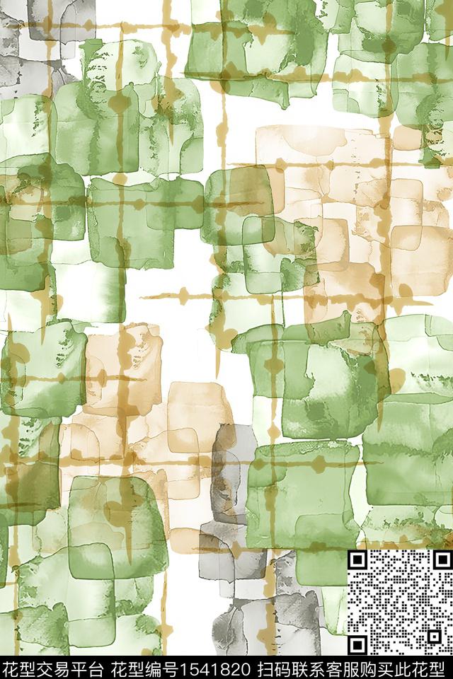 格子抽象几何数码印花华亿平台下载（图片编号: 1541820） - 瓦栏（Walan）