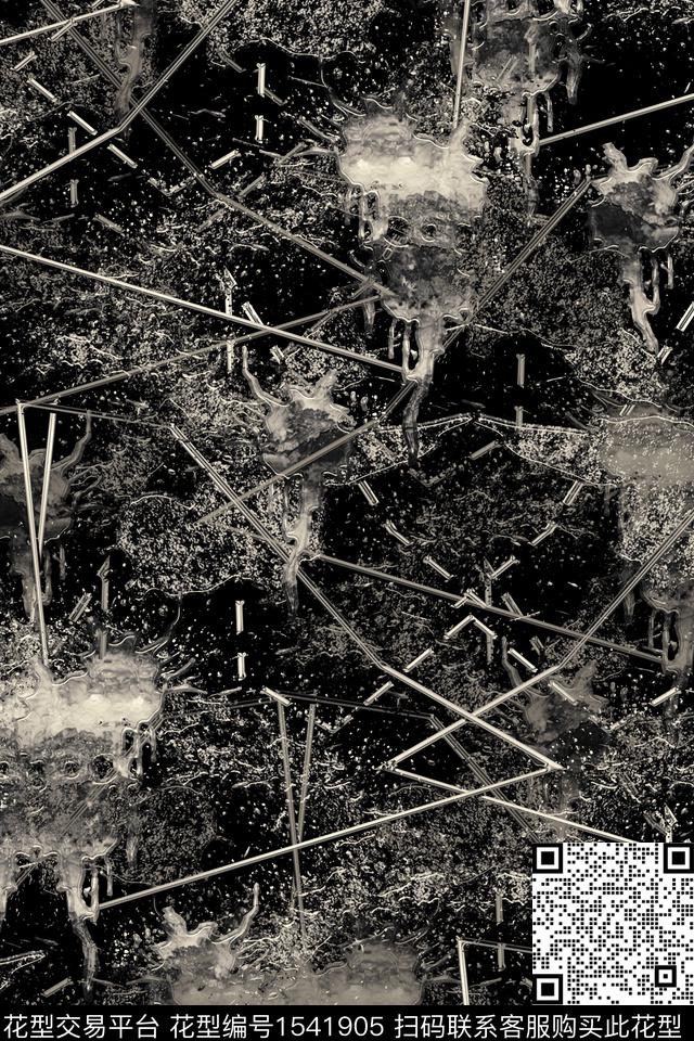 抽象肌理线条数码印花华亿平台下载（图片编号: 1541905） - 瓦栏（Walan）