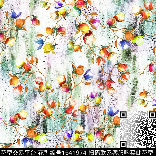 花卉小碎花肌理数码印花华亿平台下载（图片编号: 1541974） - 瓦栏（Walan）