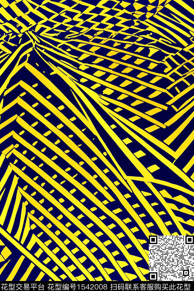 抽象条纹网格数码印花华亿平台下载（图片编号: 1542008） - 瓦栏（Walan）