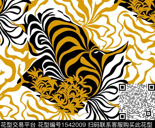 抽象线条数码印花华亿平台下载（图片编号: 1542009） - 瓦栏（Walan）