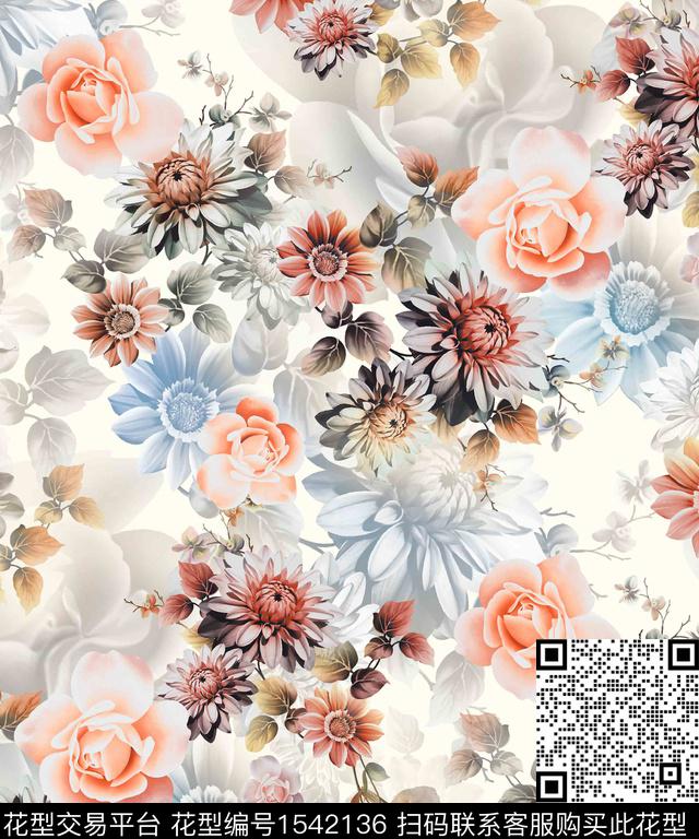flowersdigitalprinting数码印花华亿平台下载（图片编号: 1542136） - 瓦栏（Walan）