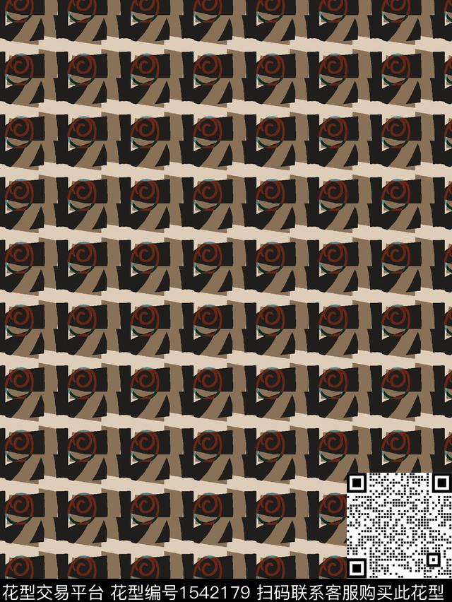 创意男装几何传统印花华亿平台下载（图片编号: 1542179） - 瓦栏（Walan）