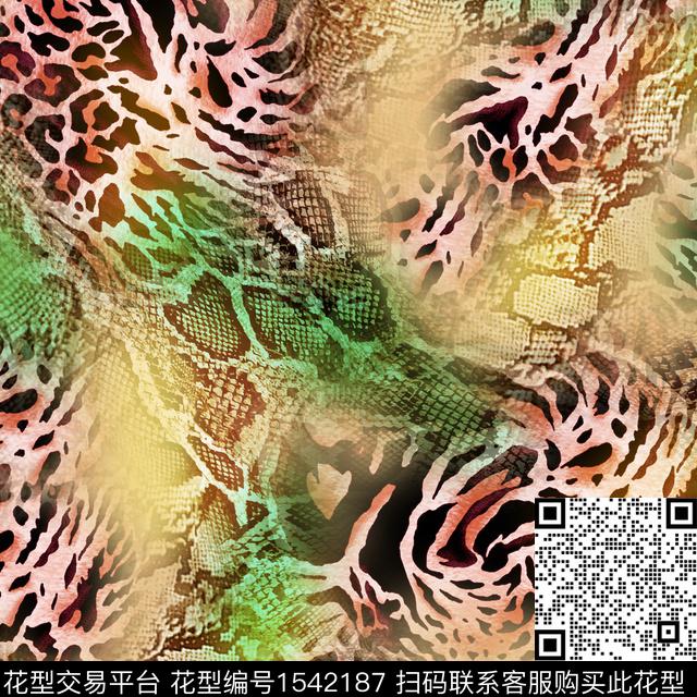 豹纹蛇纹虎纹数码印花华亿平台下载（图片编号: 1542187） - 瓦栏（Walan）