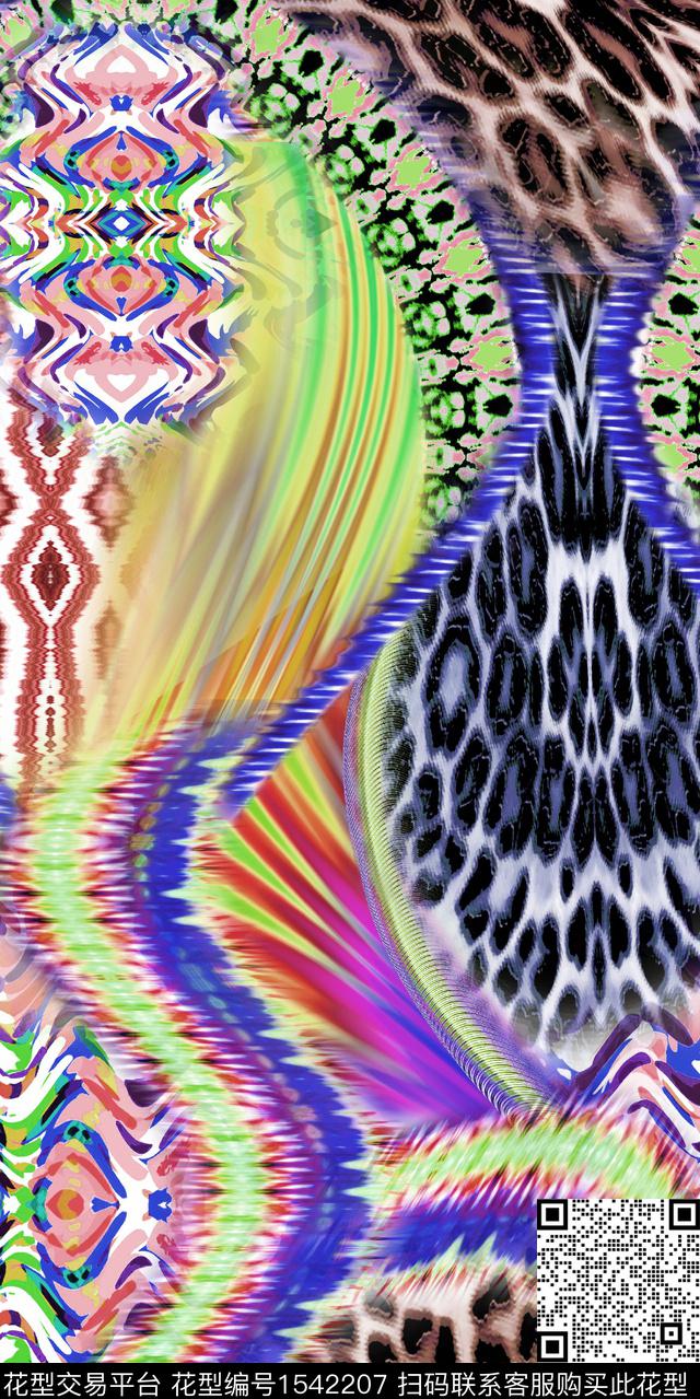 豹纹民族风女装数码印花华亿平台下载（图片编号: 1542207） - 瓦栏（Walan）
