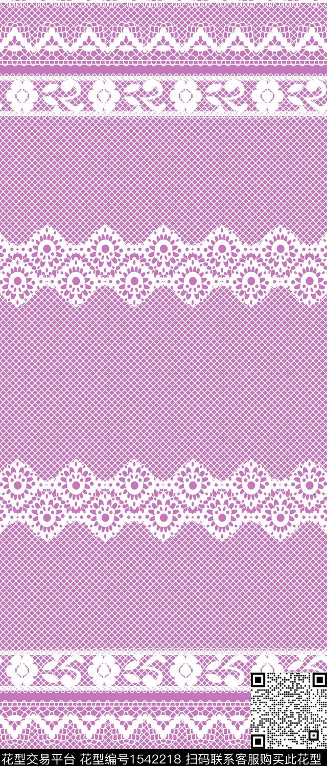 网布蕾丝格子真丝数码印花华亿平台下载（图片编号: 1542218） - 瓦栏（Walan）