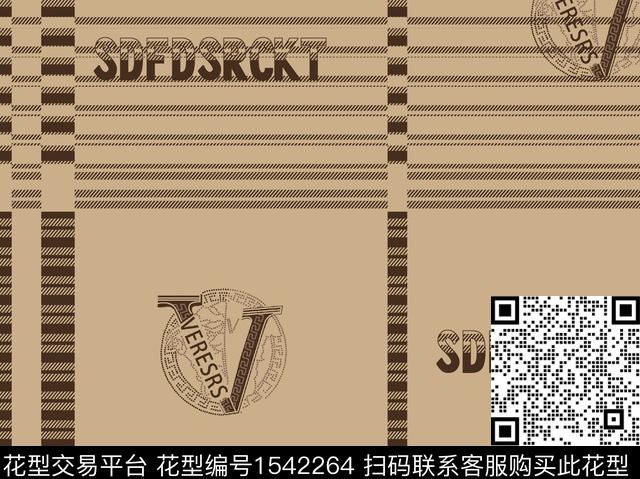 字母休闲几何数码印花华亿平台下载（图片编号: 1542264） - 瓦栏（Walan）