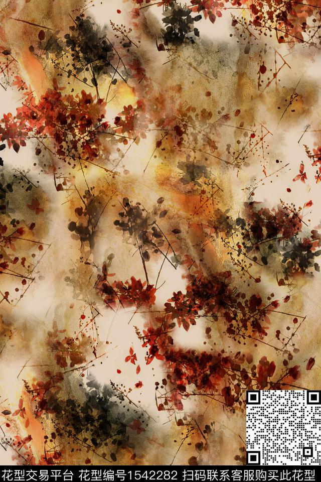 抽象肌理水彩数码印花华亿平台下载（图片编号: 1542282） - 瓦栏（Walan）
