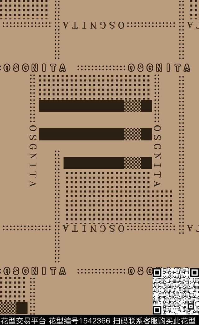 格子字母男装数码印花华亿平台下载（图片编号: 1542366） - 瓦栏（Walan）