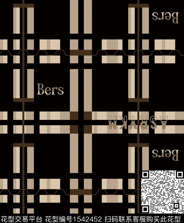 格子字母男装数码印花华亿平台下载（图片编号: 1542452） - 瓦栏（Walan）