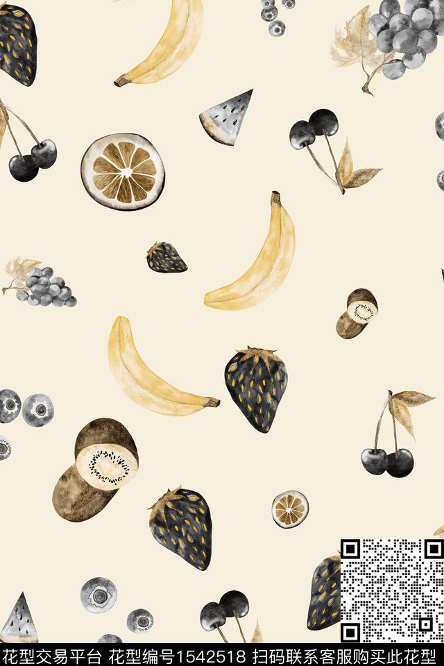 水果暗黑系数码印花华亿平台下载（图片编号: 1542518） - 瓦栏（Walan）