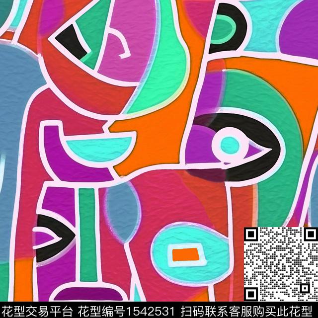抽象肌理picasso数码印花华亿平台下载（图片编号: 1542531） - 瓦栏（Walan）