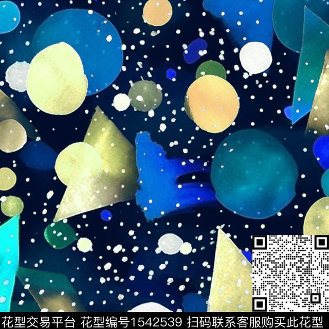 抽象叶子几何数码印花华亿平台下载（图片编号: 1542539） - 瓦栏（Walan）