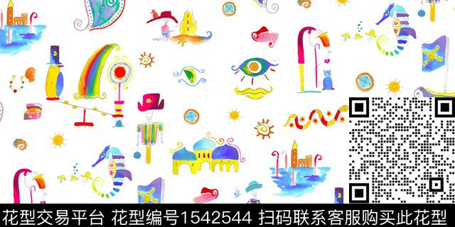 趣味卡通funny数码印花华亿平台下载（图片编号: 1542544） - 瓦栏（Walan）