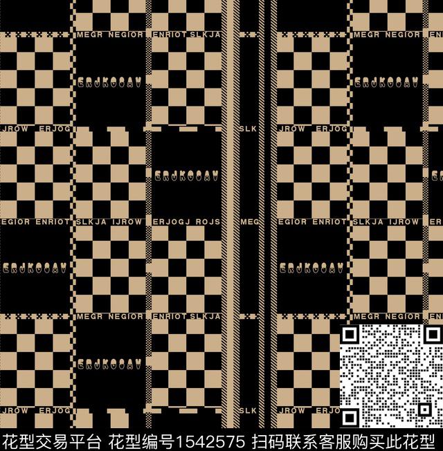 字母男装格子数码印花华亿平台下载（图片编号: 1542575） - 瓦栏（Walan）