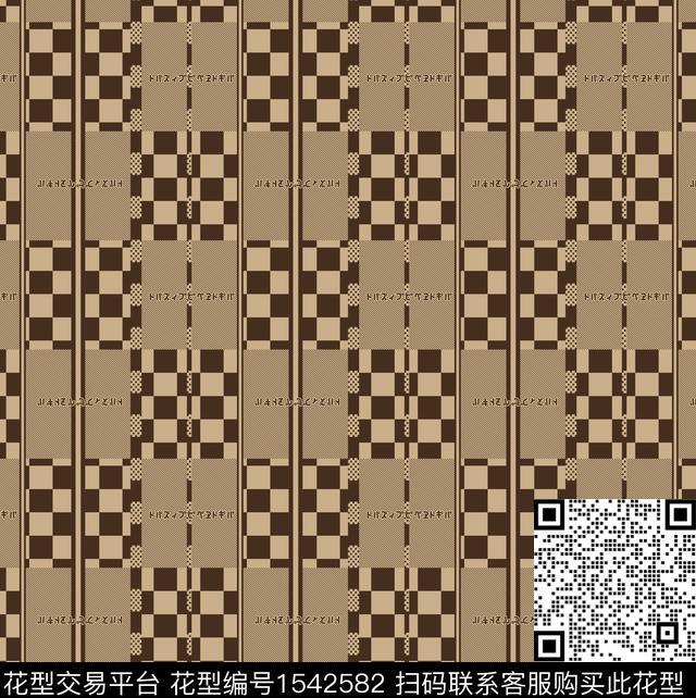 字母男装格子数码印花华亿平台下载（图片编号: 1542582） - 瓦栏（Walan）