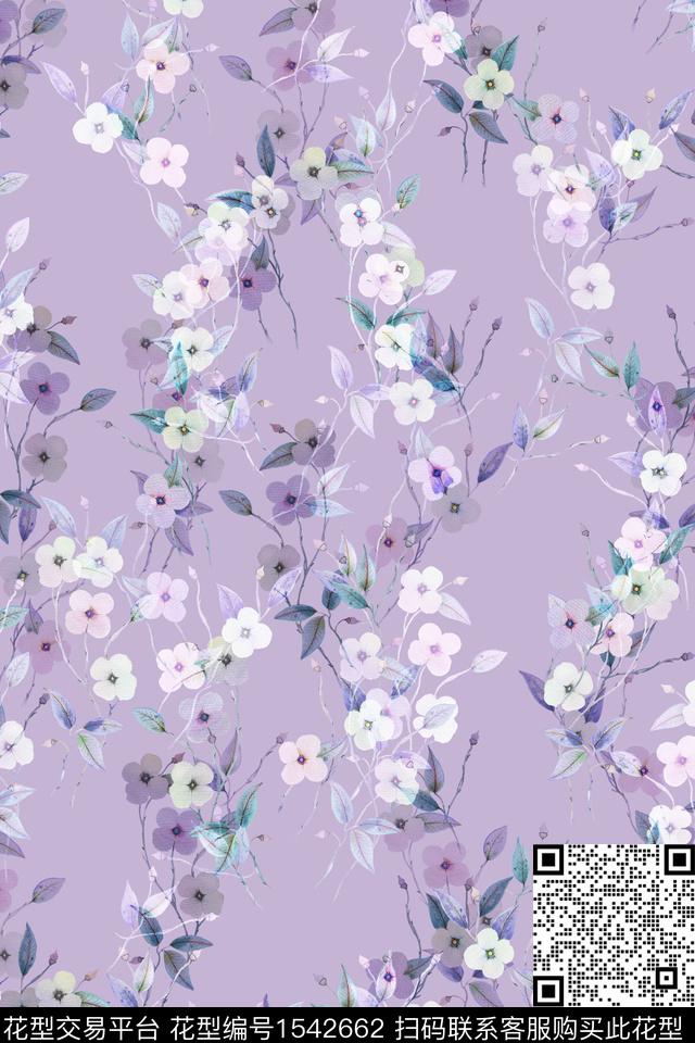 春夏华亿平台小碎花花卉数码印花华亿平台下载（图片编号: 1542662） - 瓦栏（Walan）