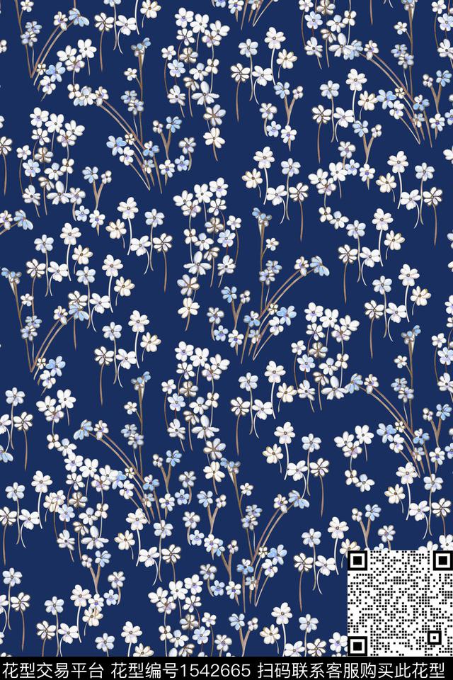 小碎花花卉满版散花数码印花华亿平台下载（图片编号: 1542665） - 瓦栏（Walan）