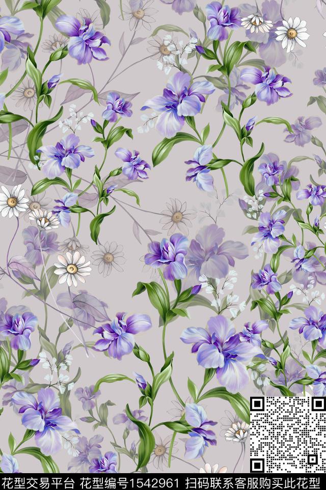 小碎花绿植树叶春夏华亿平台数码印花华亿平台下载（图片编号: 1542961） - 瓦栏（Walan）