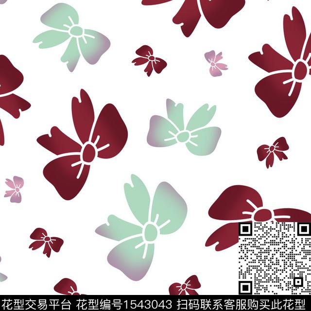 蝴蝶结渐变粉色数码印花华亿平台下载（图片编号: 1543043） - 瓦栏（Walan）