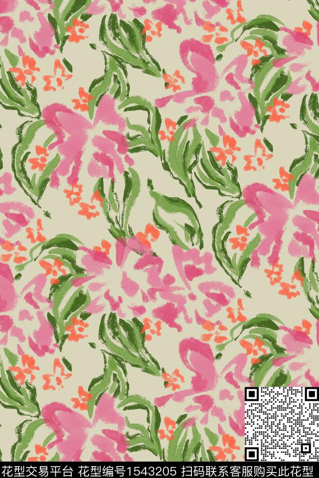 小碎花水彩笔触数码印花华亿平台下载（图片编号: 1543205） - 瓦栏（Walan）