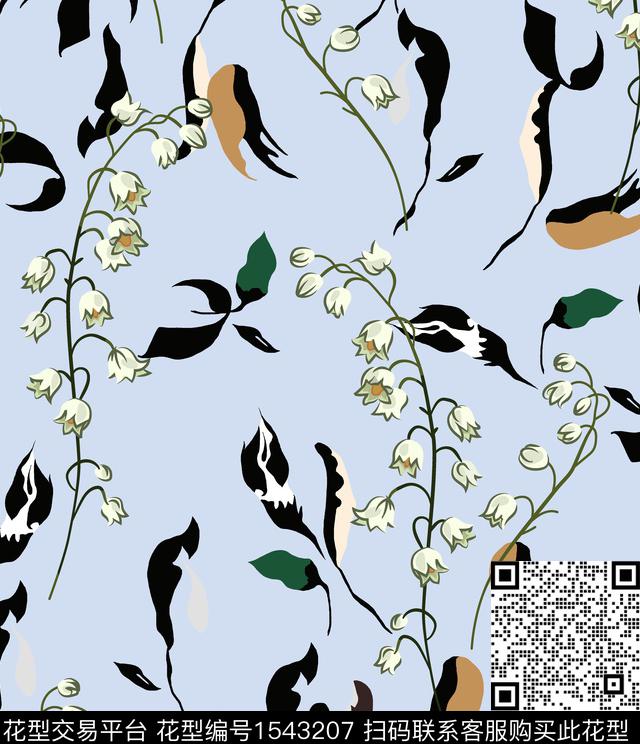 女装花卉连衣裙数码印花华亿平台下载（图片编号: 1543207） - 瓦栏（Walan）