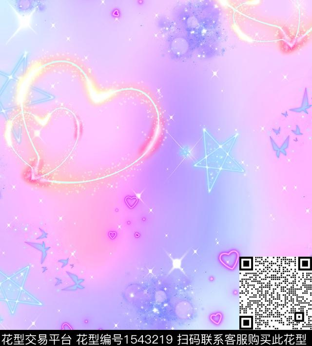 趣味少女绘画数码印花华亿平台下载（图片编号: 1543219） - 瓦栏（Walan）