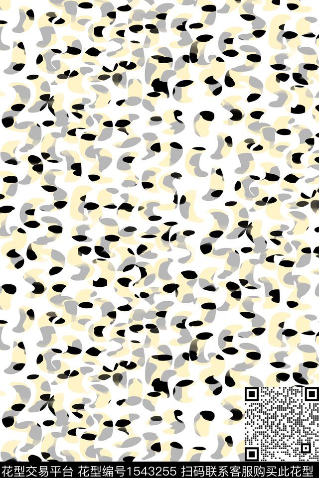 小清新笔触抽象数码印花华亿平台下载（图片编号: 1543255） - 瓦栏（Walan）