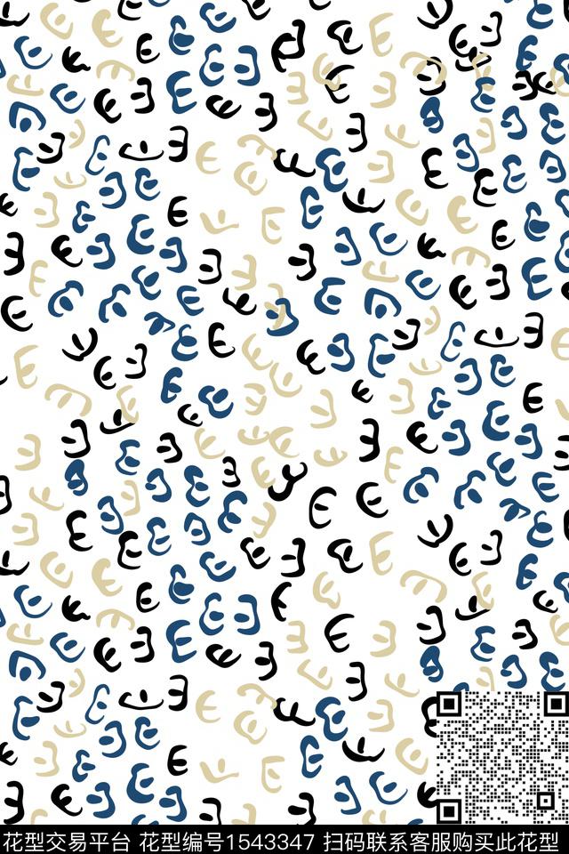 简约淑女抽象数码印花华亿平台下载（图片编号: 1543347） - 瓦栏（Walan）