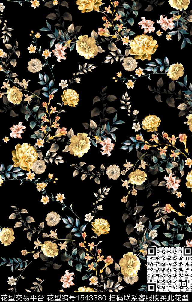 花卉小碎花满版散花数码印花华亿平台下载（图片编号: 1543380） - 瓦栏（Walan）