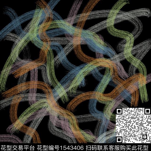 条纹抽象涂鸦数码印花华亿平台下载（图片编号: 1543406） - 瓦栏（Walan）