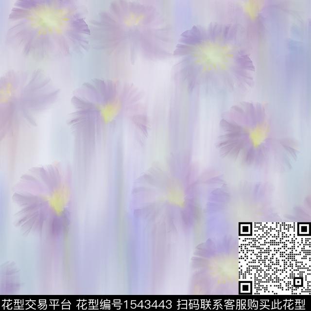 模糊花卉抽象数码印花华亿平台下载（图片编号: 1543443） - 瓦栏（Walan）