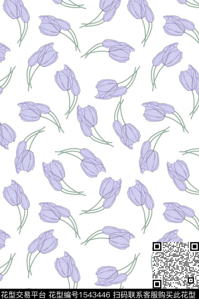 小碎花小清新春夏华亿平台数码印花华亿平台下载（图片编号: 1543446） - 瓦栏（Walan）