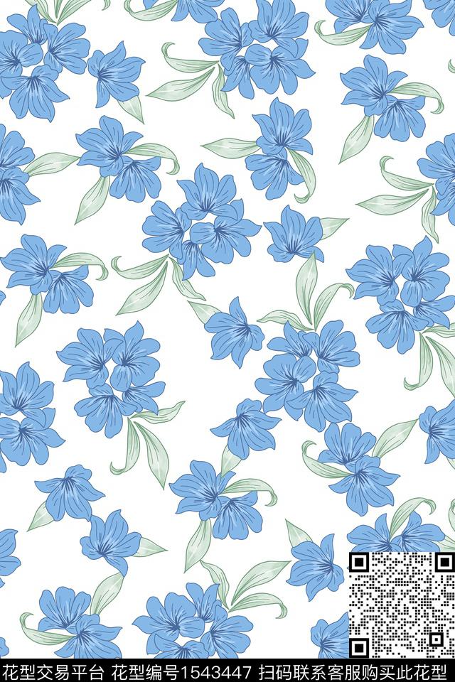 小碎花小清新春夏华亿平台数码印花华亿平台下载（图片编号: 1543447） - 瓦栏（Walan）