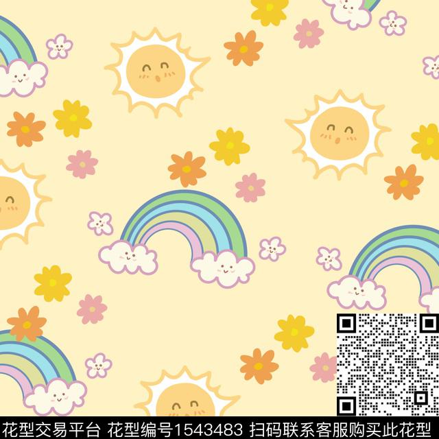 可爱卡通彩虹传统印花华亿平台下载（图片编号: 1543483） - 瓦栏（Walan）