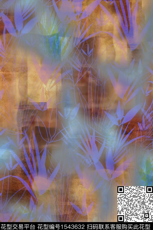 香云纱棉麻抽象数码印花华亿平台下载（图片编号: 1543632） - 瓦栏（Walan）