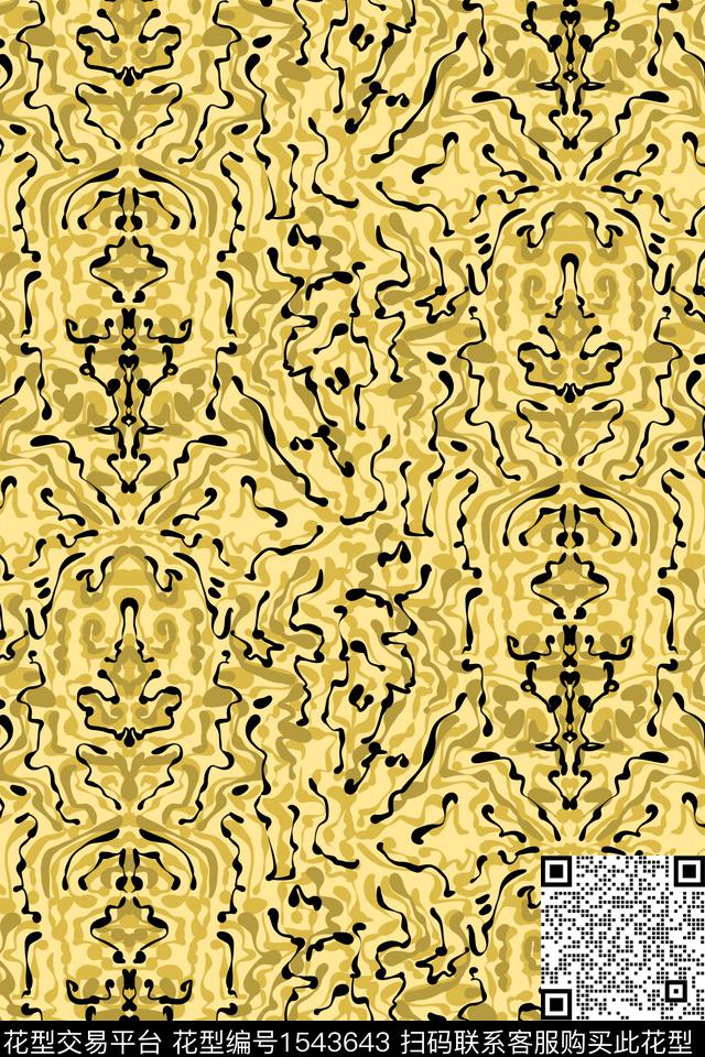 线条民族风笔触数码印花华亿平台下载（图片编号: 1543643） - 瓦栏（Walan）