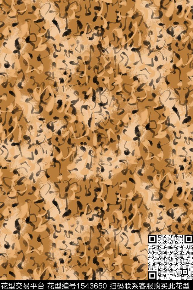 线条笔触复古数码印花华亿平台下载（图片编号: 1543650） - 瓦栏（Walan）