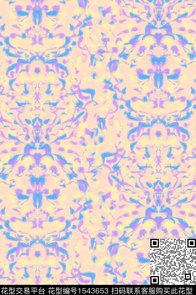 小清新民族风笔触数码印花华亿平台下载（图片编号: 1543653） - 瓦栏（Walan）