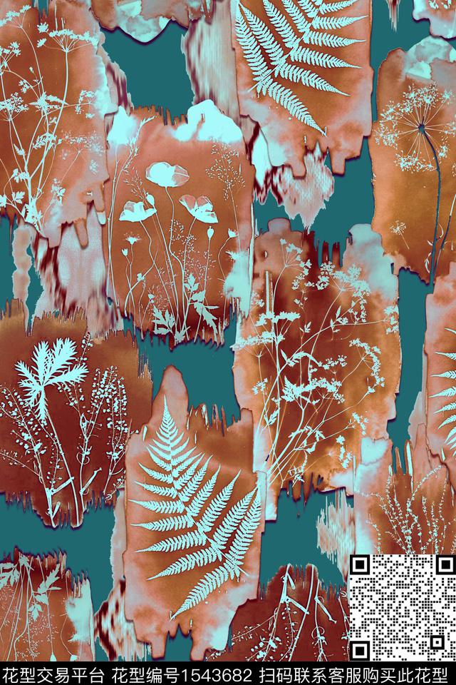 肌理抽象油画笔触数码印花华亿平台下载（图片编号: 1543682） - 瓦栏（Walan）