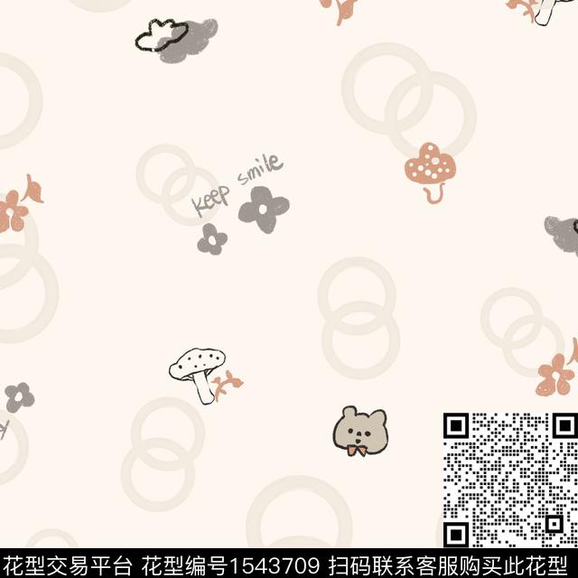 可爱手绘卡通动物数码印花华亿平台下载（图片编号: 1543709） - 瓦栏（Walan）