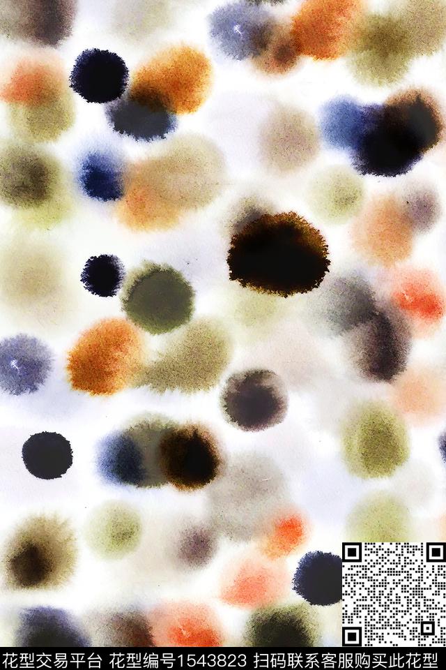 抽象肌理墨迹数码印花华亿平台下载（图片编号: 1543823） - 瓦栏（Walan）