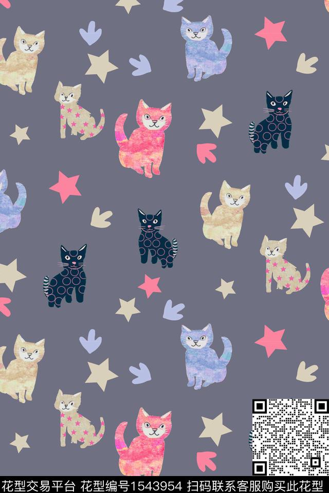 趣味几何星星数码印花华亿平台下载（图片编号: 1543954） - 瓦栏（Walan）