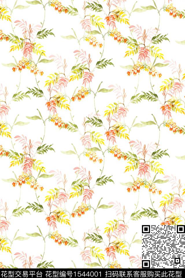 水彩小碎花花卉数码印花华亿平台下载（图片编号: 1544001） - 瓦栏（Walan）