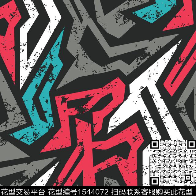 肌理几何男装羽绒服印花传统印花华亿平台下载（图片编号: 1544072） - 瓦栏（Walan）