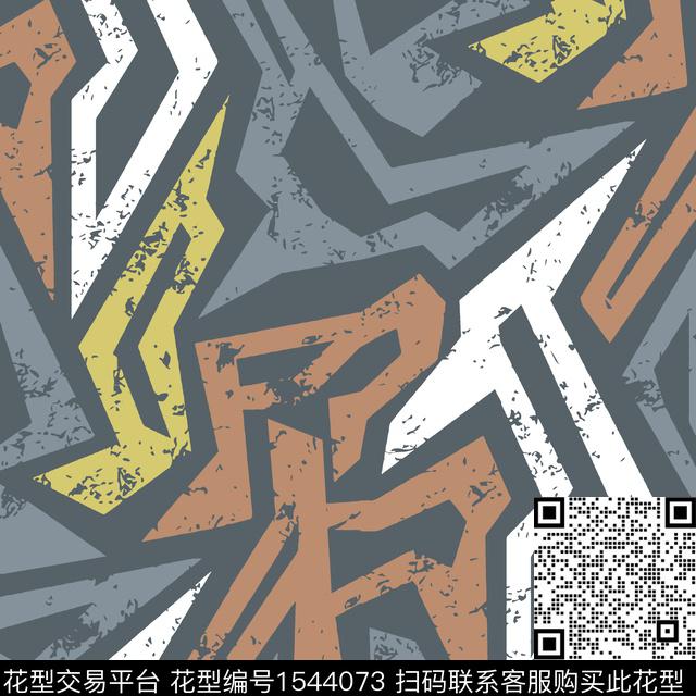 肌理几何男装羽绒服印花传统印花华亿平台下载（图片编号: 1544073） - 瓦栏（Walan）