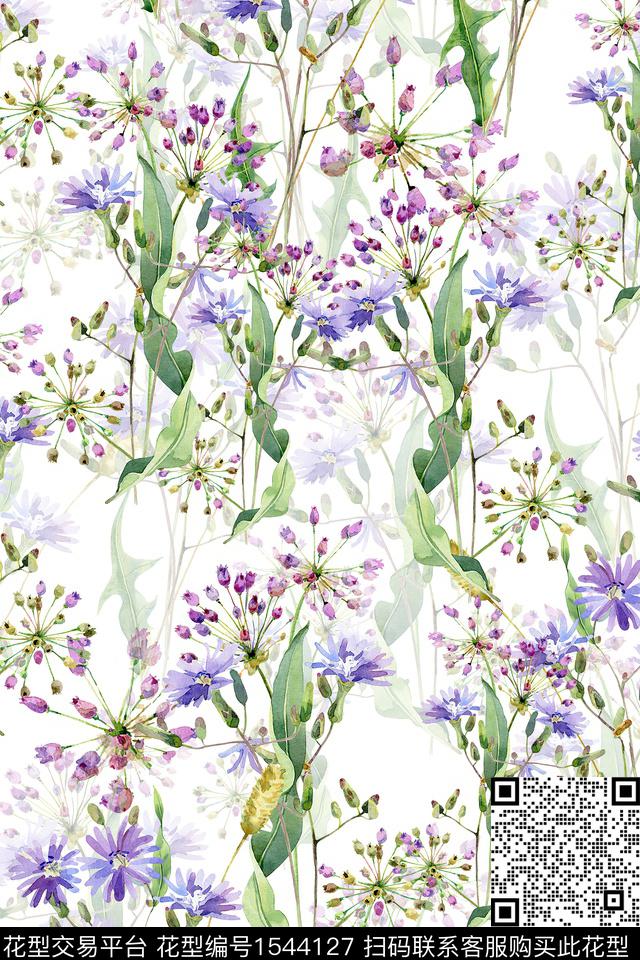 水彩花卉绿植数码印花华亿平台下载（图片编号: 1544127） - 瓦栏（Walan）